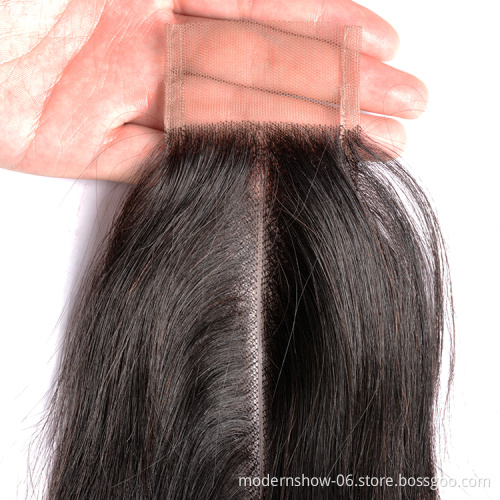 Unprocessed Virgin Cuticle Aligned Human Hair Vendors  2*6 Lace Closures Brazilian Hair